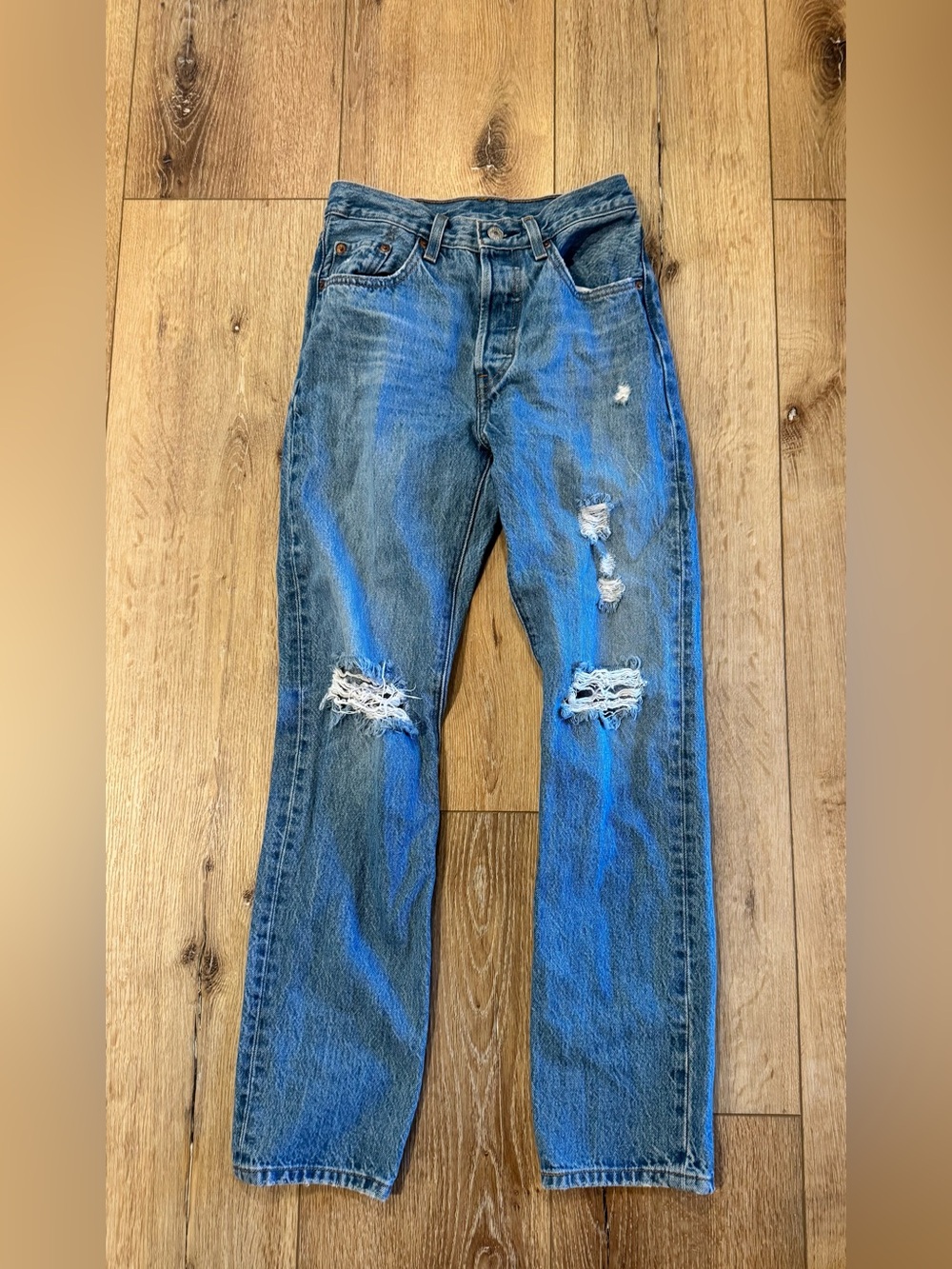 Classic Men's Distressed Blue Jeans